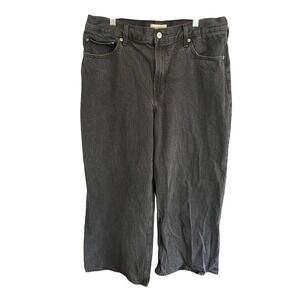 Abercrombie & Fitch High Rise Wide Leg‎ Jean Black Size 32 Short